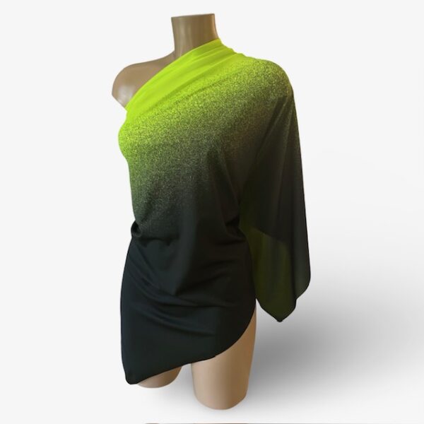 Lycra dégradé Noir - Jaune fluo