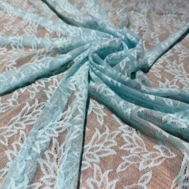Dentelle Turquoise Feuilles – 100 x 150