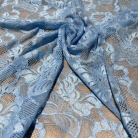 Dentelle Bleue Ciel Fleurs – 75 x 145
