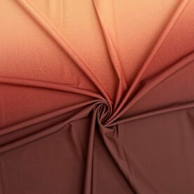 Lycra dégradé Pêche / Dark Brown (effet Neige) – 90 x 150